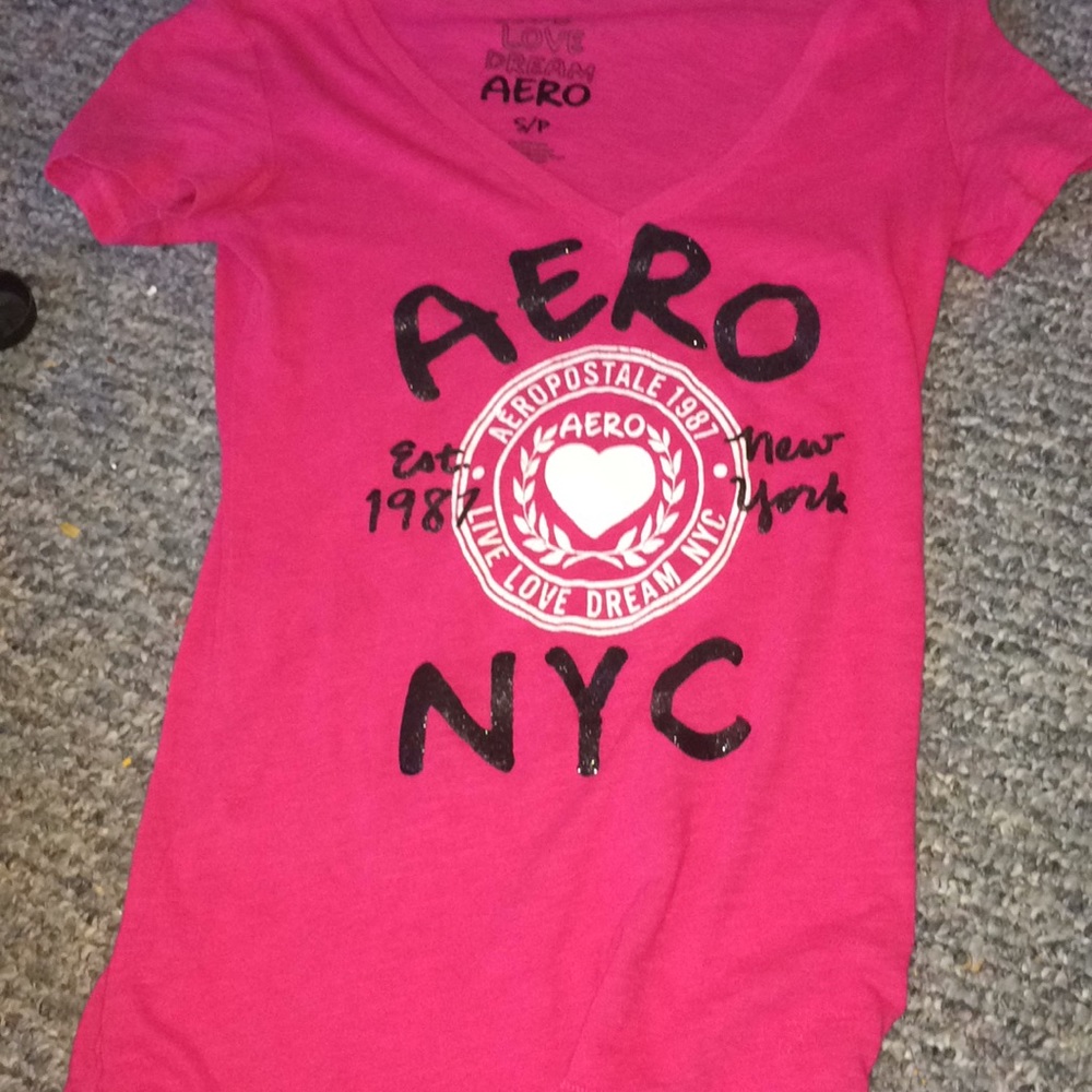 V-Neck Aeropostale shirt.